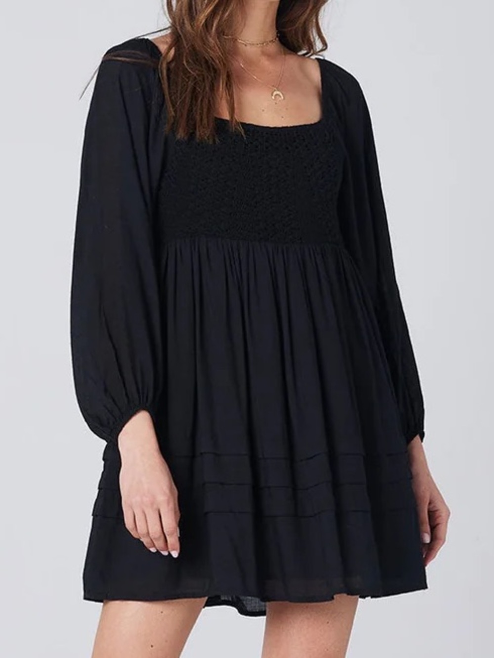 Saltwater Luxe Sydnie Long Sleeve Dress in Black